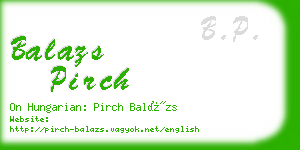 balazs pirch business card